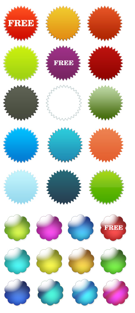free flower backgrounds. Free Flower and Star badges