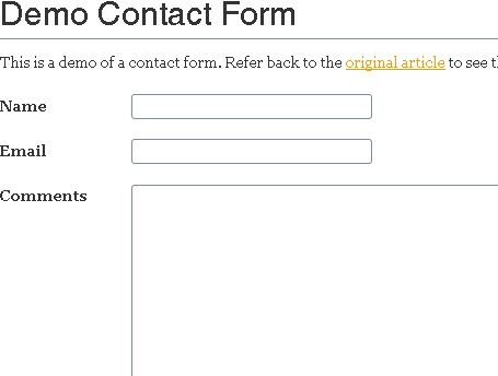 WordPress Contact Form without a Plugin