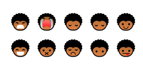Black Power Emoticons Icons Set