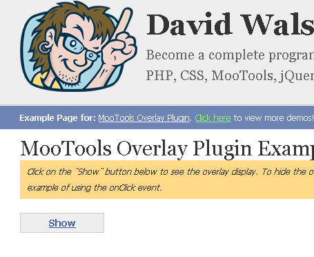 MooTools Overlay Plugin from David Walsh