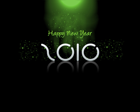 Happy new year 2010 wallpaper - Green Light