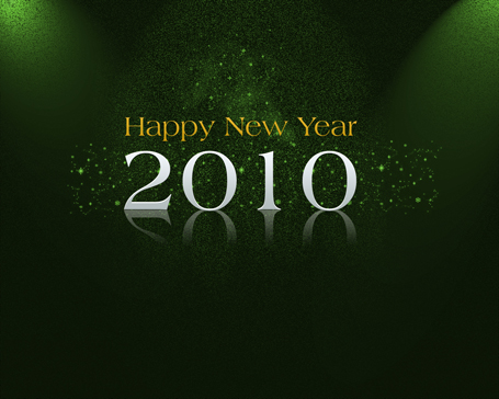 Happy new year 2010 wallpaper - Green