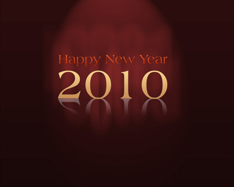 Happy new year 2010 wallpaper maroon