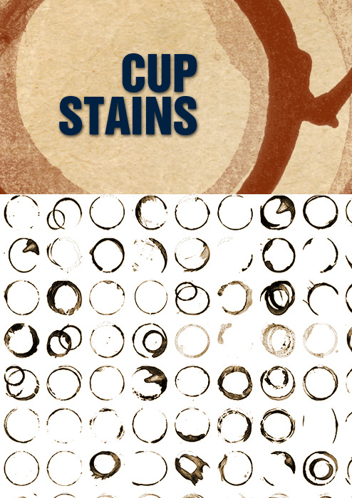 Free Cup Stains Photoshop Brushes