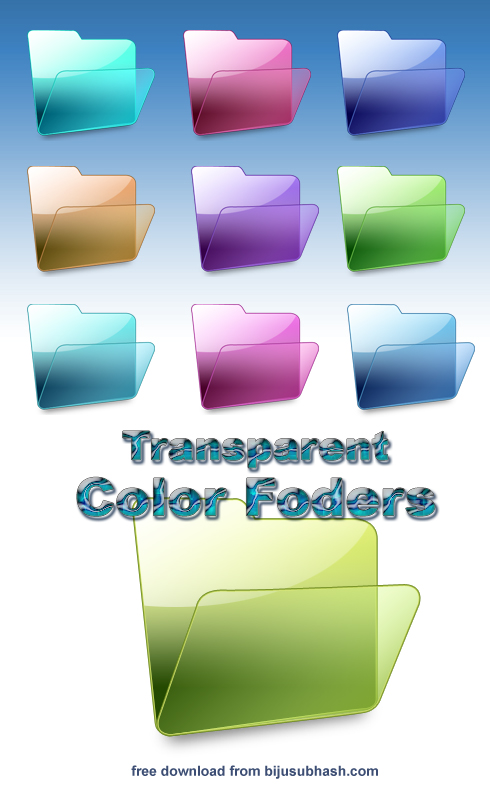 Transparent color folders