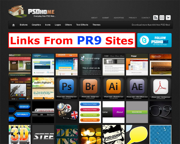 PSD Home - A Website Showcase of Photoshop Files