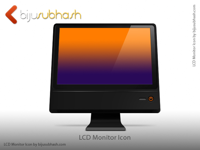 Black LCD Monitor Icon
